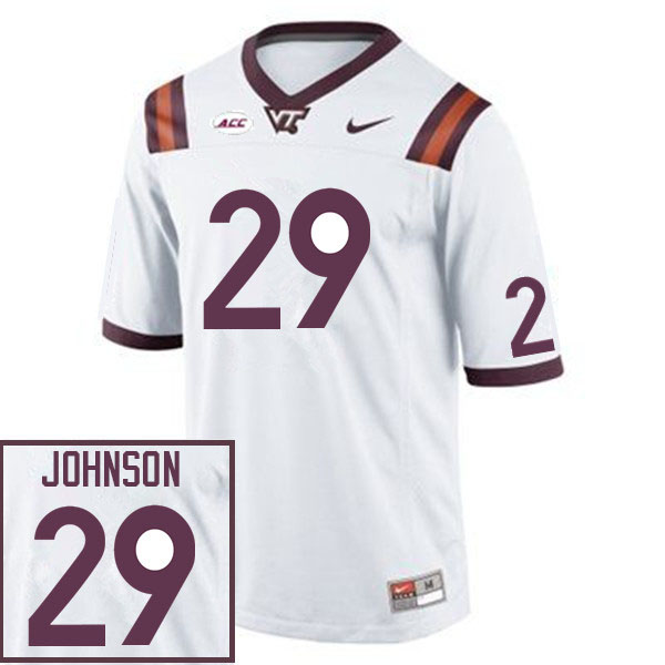 Men #29 Nyke Johnson Virginia Tech Hokies College Football Jerseys Sale-White - Click Image to Close